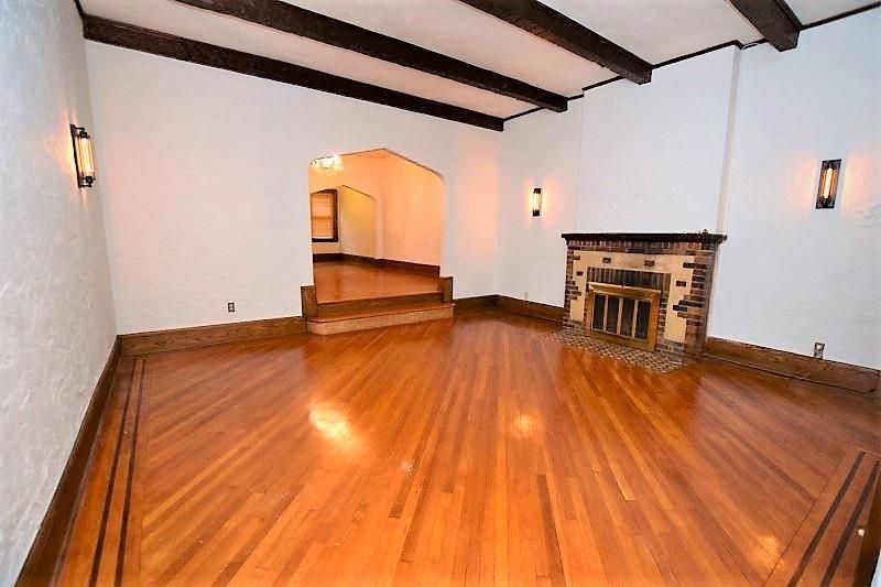 Empty room, Fireplace, Interior, Wood Texture Flooring