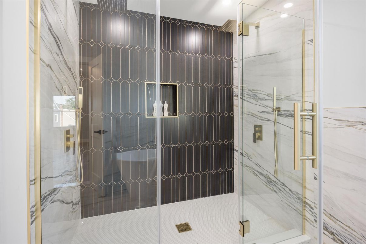 Bathroom, Glass Shower, Interior, Marble Walls