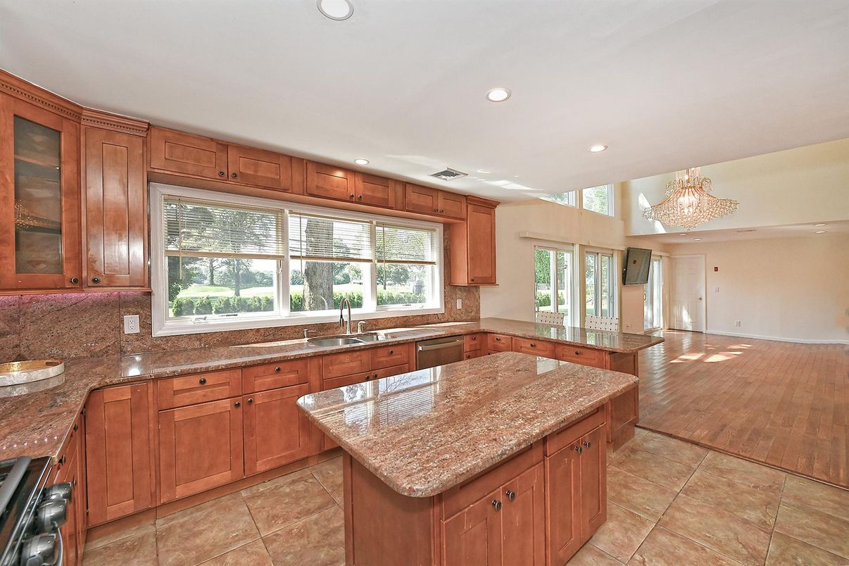 Chandelier, Interior, Kitchen, Recessed Lighting, Wood Texture Flooring