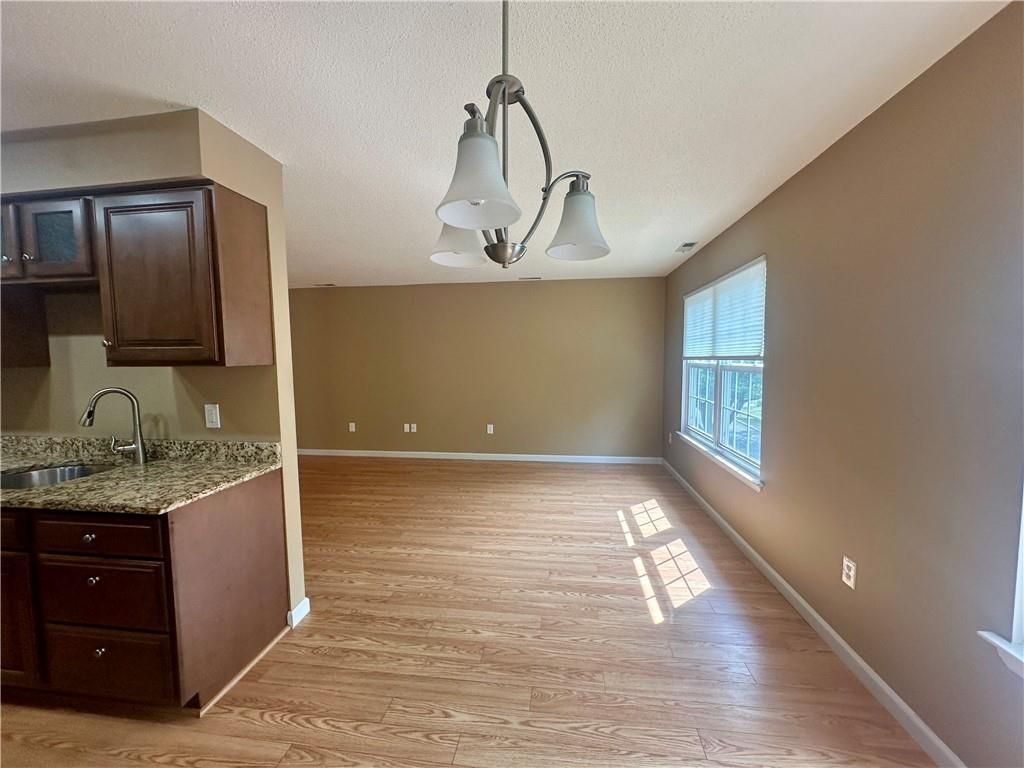 Empty room, Interior, Pendant Lights, Wood Texture Flooring