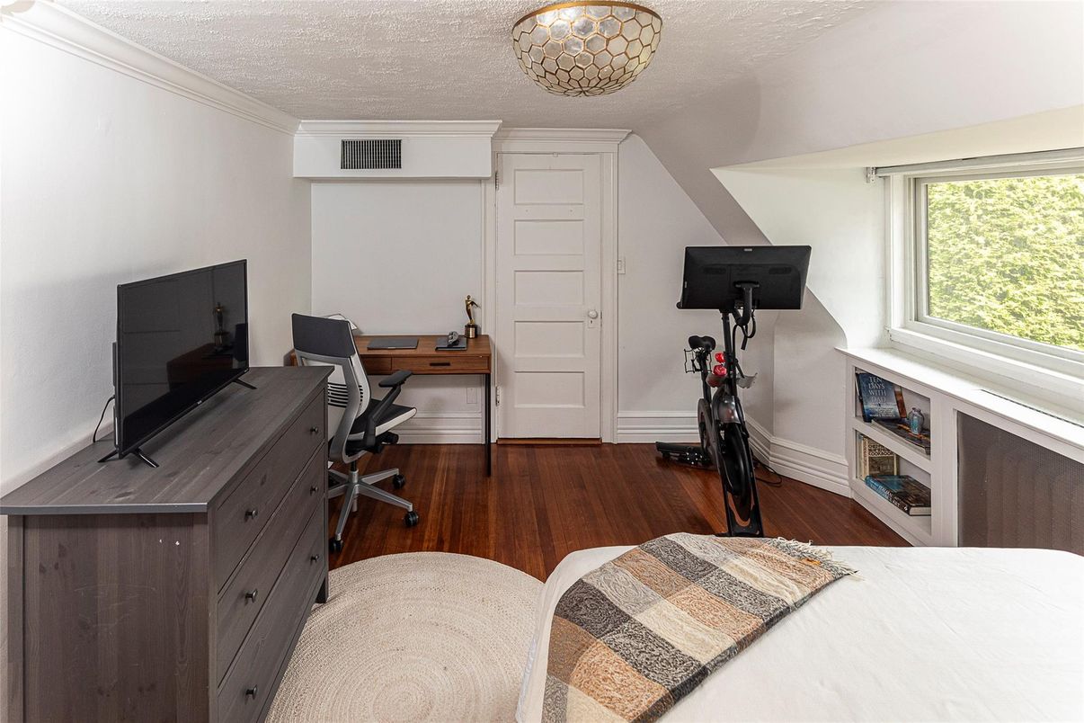 Bedroom, Fitness Equipment, Home Office, Interior, Wood Texture Flooring