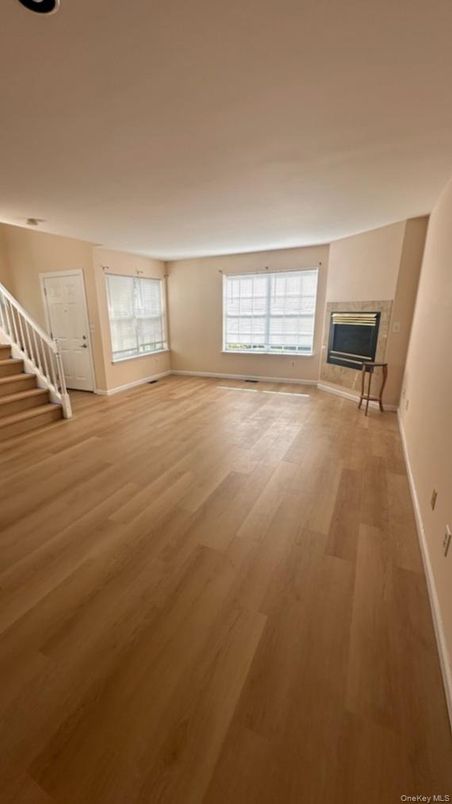 Empty room, Fireplace, Interior, Wood Texture Flooring