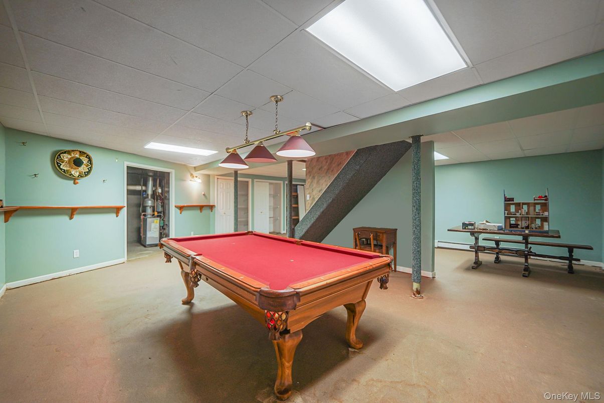 Billiard Table, Game Room, Interior, Pendant Lights, Recessed Lighting