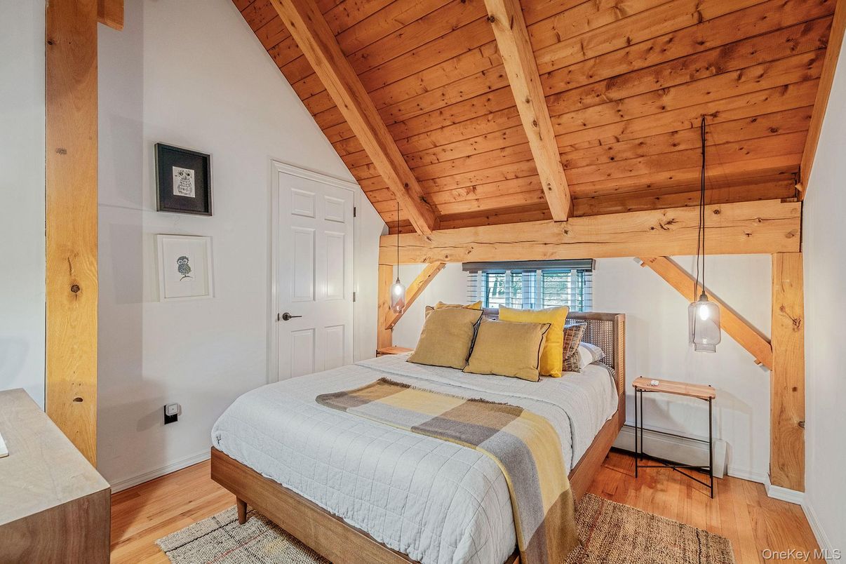Bedroom, Interior, Wooden Beams, Wooden Ceilings, Wood Texture Flooring