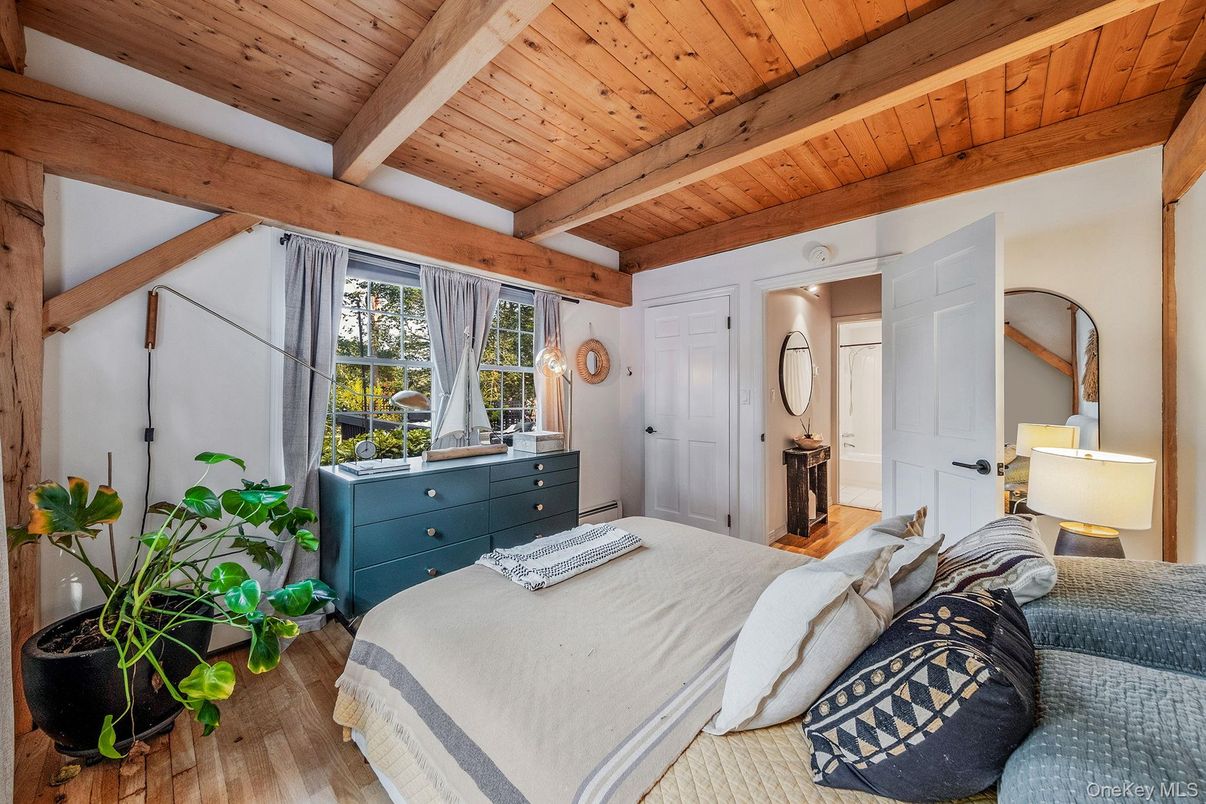 Bedroom, Interior, Wooden Beams, Wooden Ceilings, Wood Texture Flooring