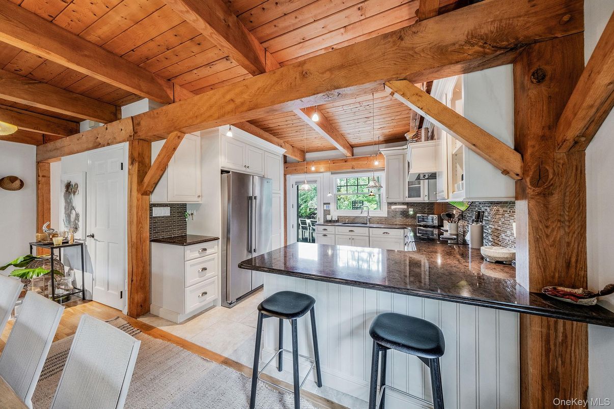 Interior, Kitchen, Stainless Steel Appliances, Wooden Beams, Wooden Ceilings
