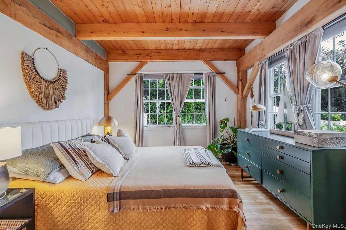 Bedroom, Interior, Wooden Beams, Wooden Ceilings, Wood Texture Flooring