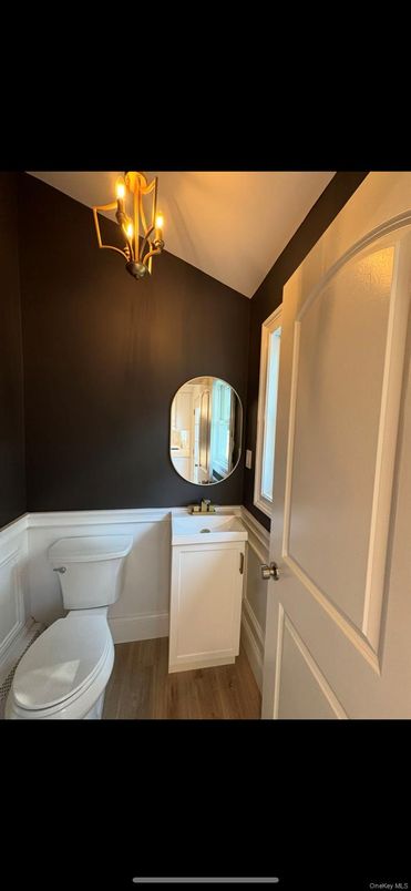 Bathroom, Chandelier, Interior, Wood Texture Flooring
