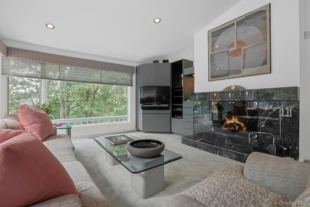 Fireplace, Interior, Living room, Recessed Lighting