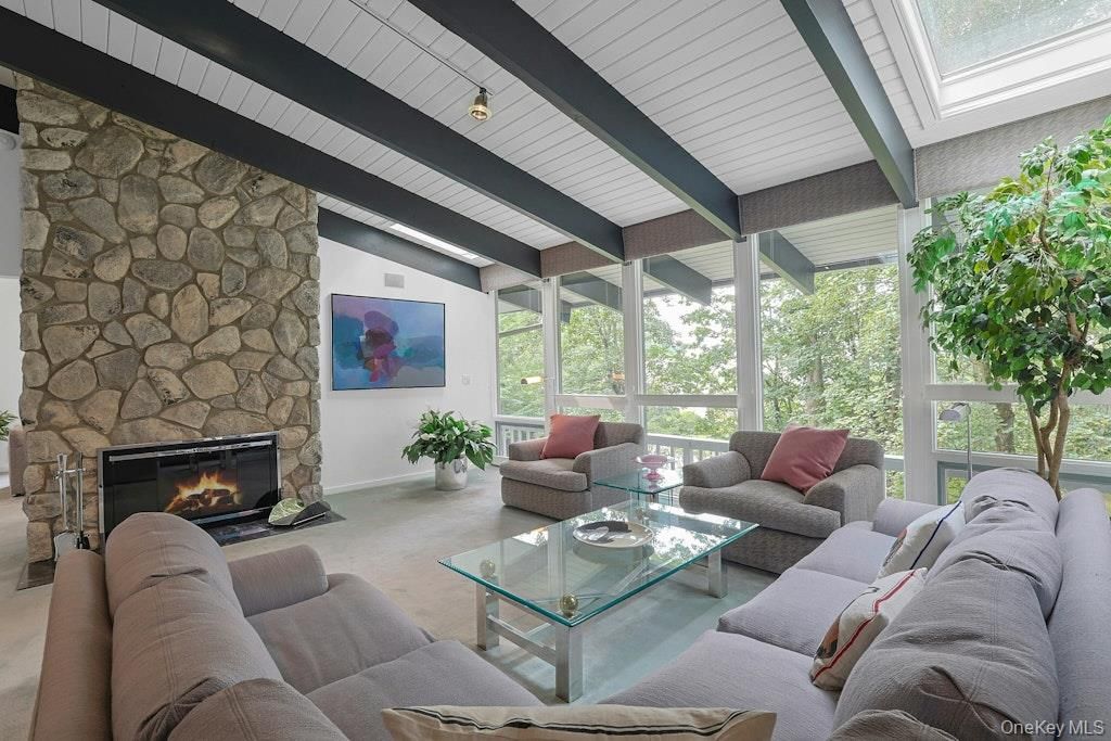 Fireplace, Interior, Living room, Stone Walls