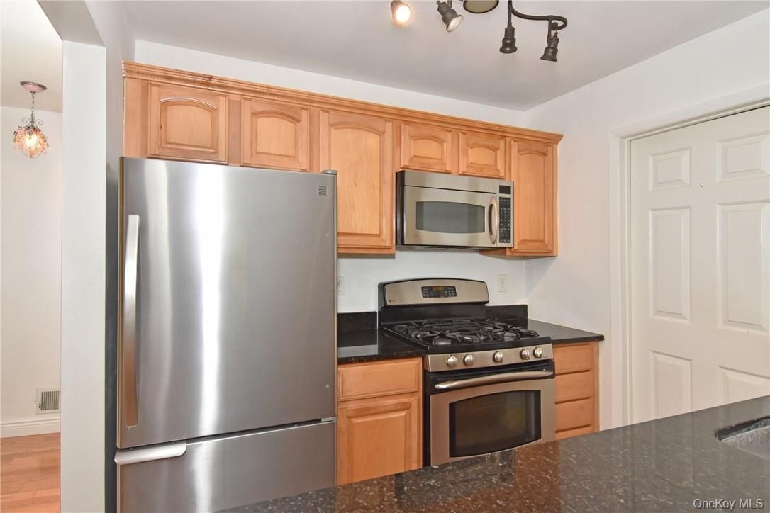 Interior, Kitchen, Pendant Lights, Stainless Steel Appliances, Wood Texture Flooring