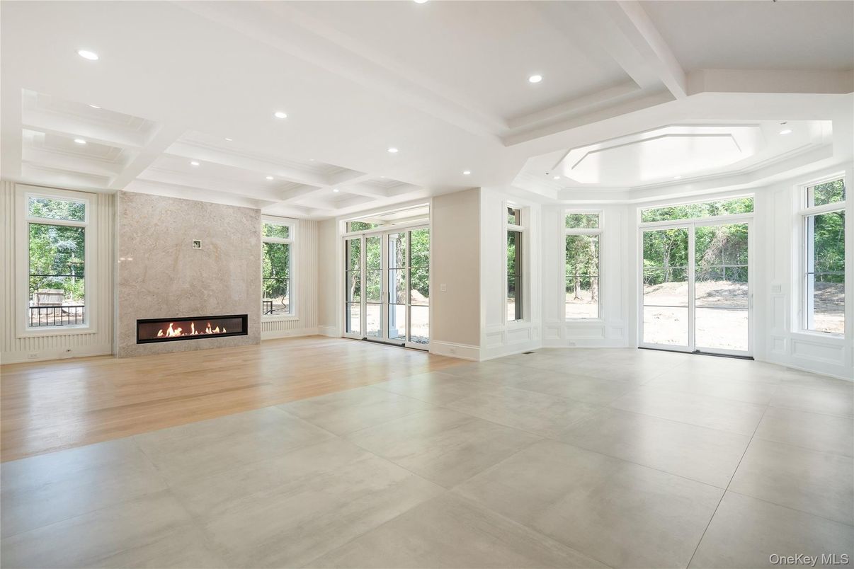 Empty room, Fireplace, Interior, Recessed Lighting