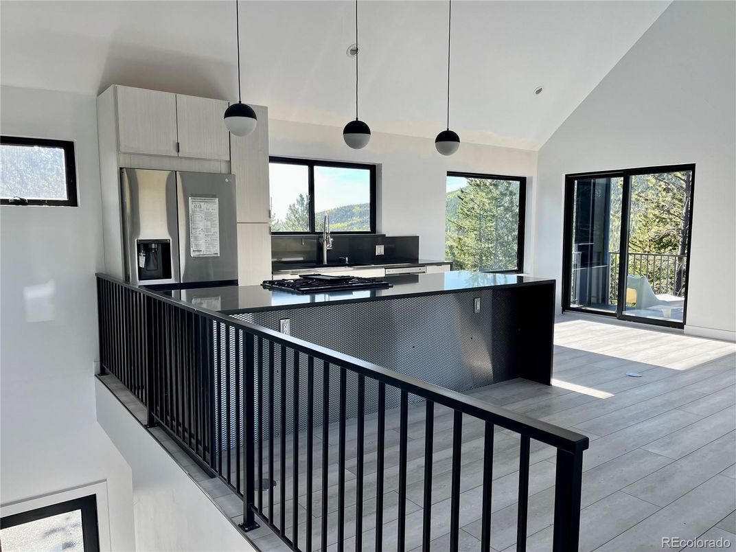 Interior, Kitchen, Pendant Lights, Wood Texture Flooring