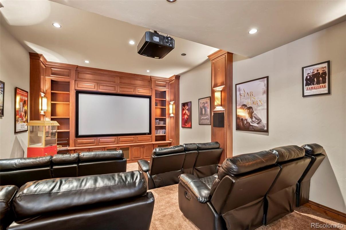 Home Theatre Room, Interior, Projection Screen, Recessed Lighting, Theatre Room
