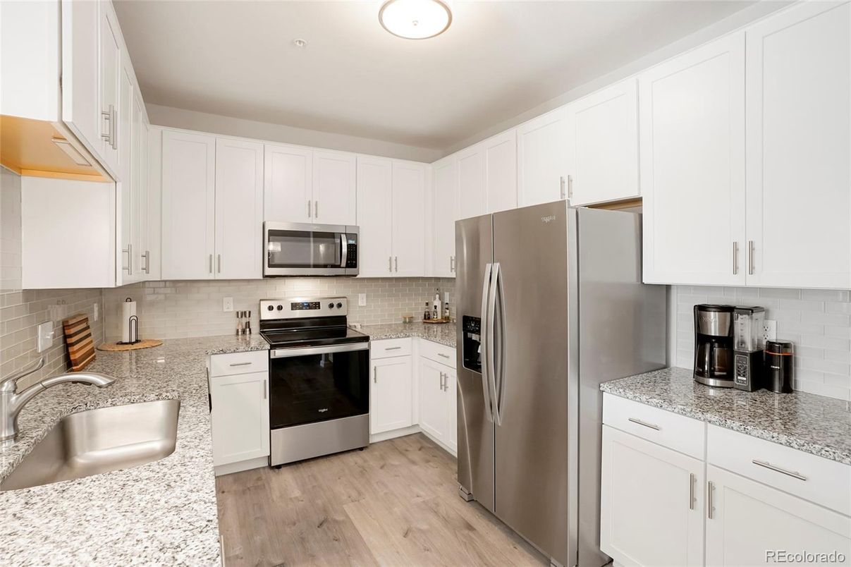 Interior, Kitchen, Stainless Steel Appliances, Wood Texture Flooring