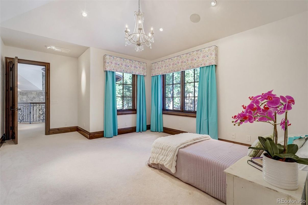 Bedroom, Chandelier, Interior, Recessed Lighting