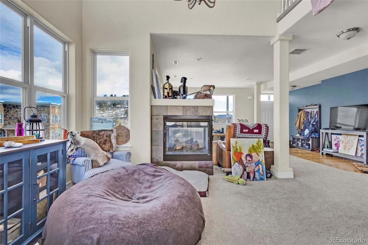 Bedroom, Fireplace, Interior