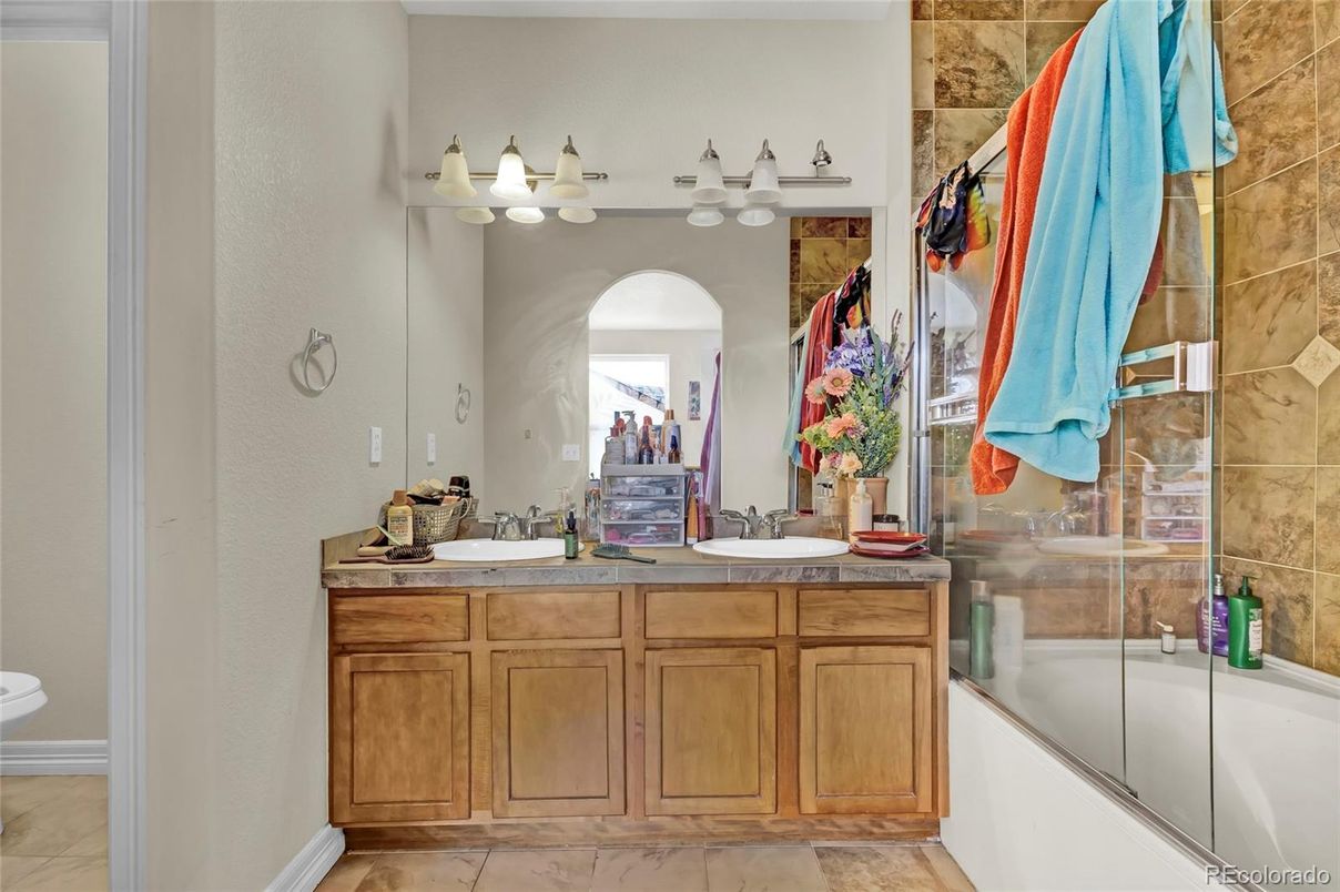 Bathroom, Dual Sink Vanities, Glass Shower, Interior