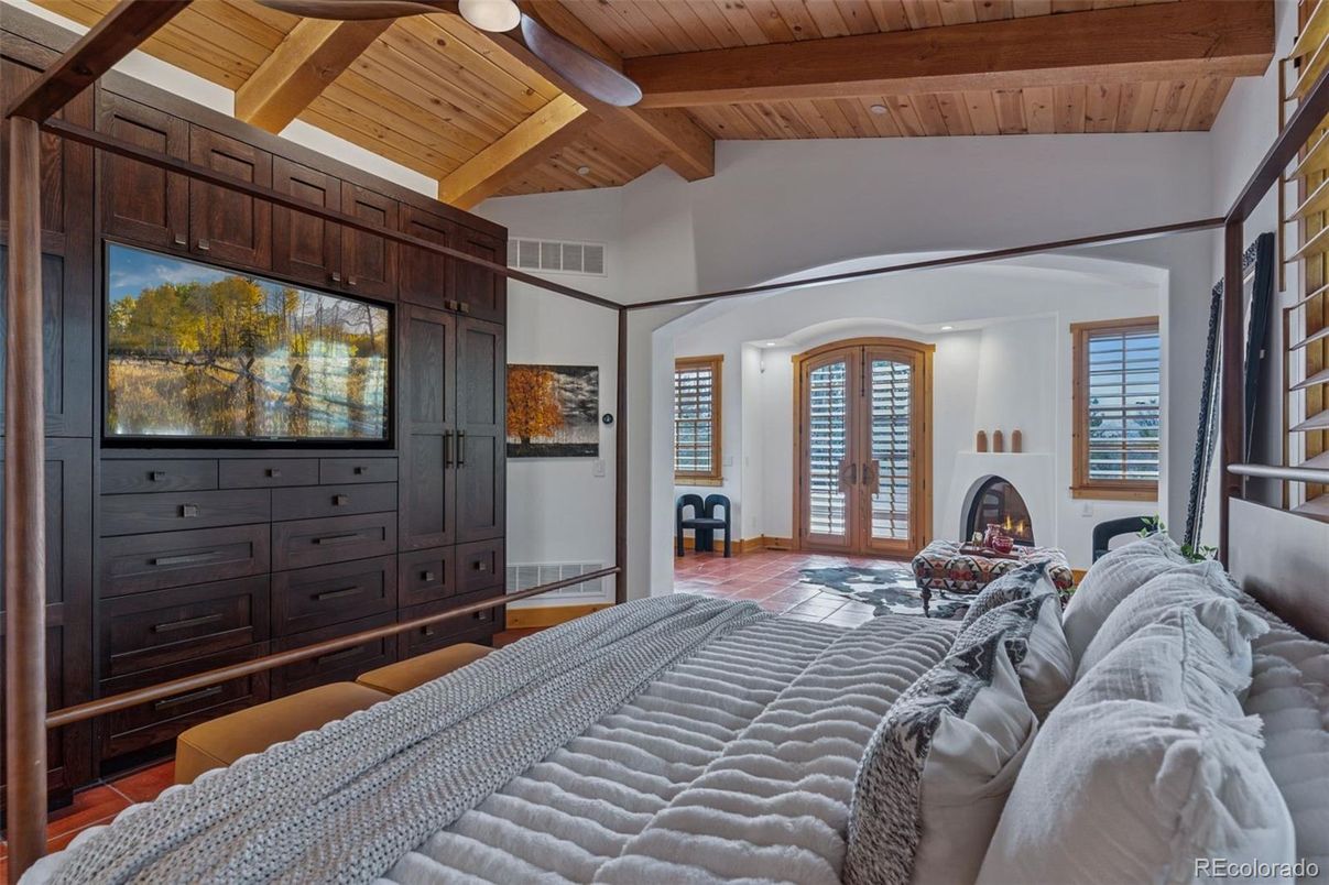 Bedroom, Fireplace, Interior, Wooden Beams, Wooden Ceilings