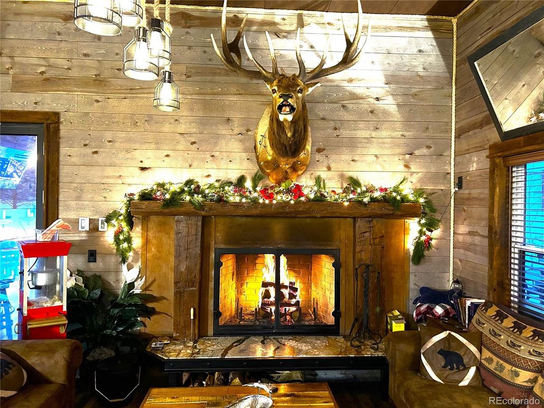 Fireplace, Interior, Wood Texture Flooring, Wooden Walls