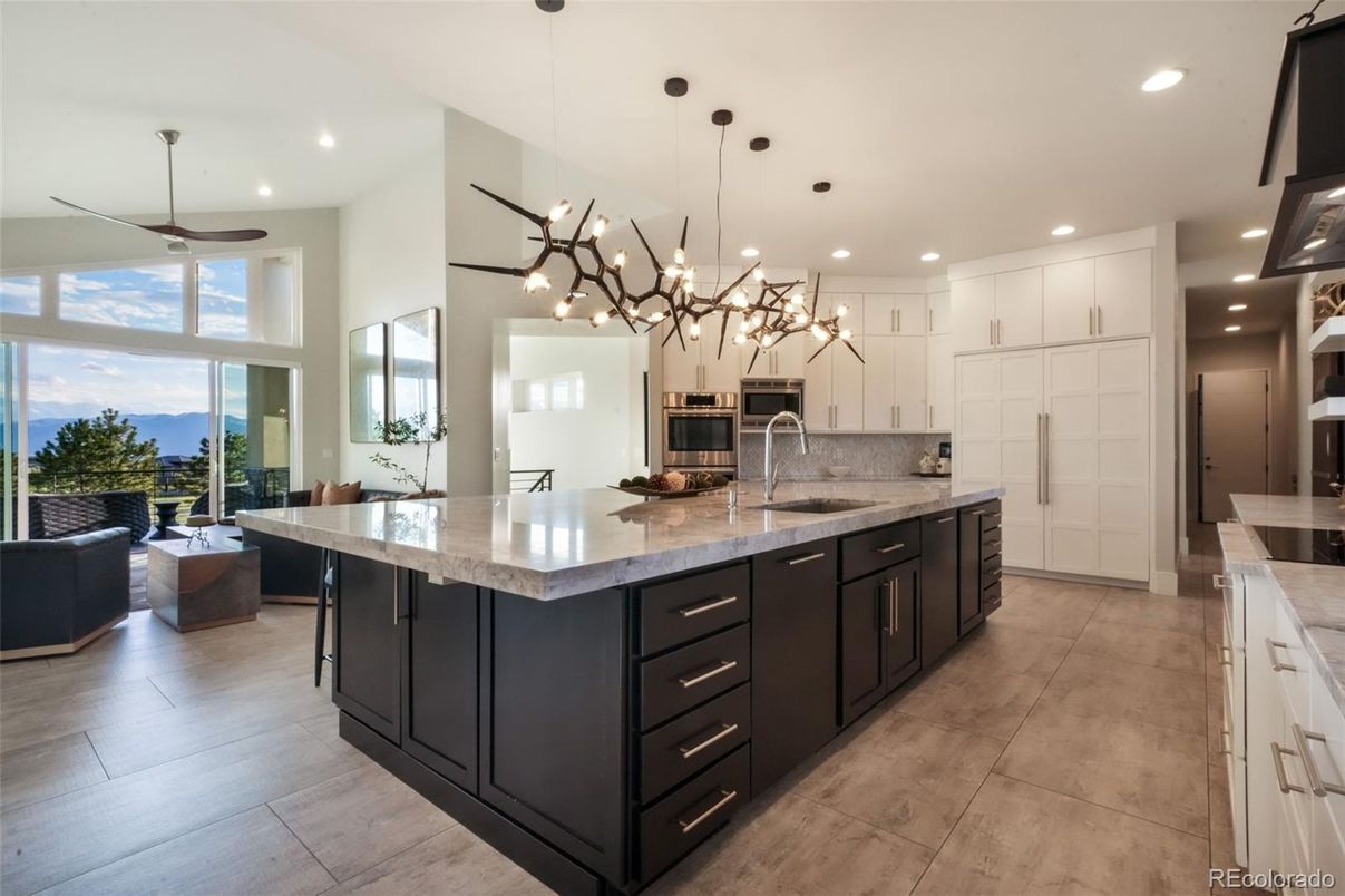 Interior, Kitchen, Living room, Pendant Lights, Recessed Lighting, Stainless Steel Appliances, Wood Texture Flooring