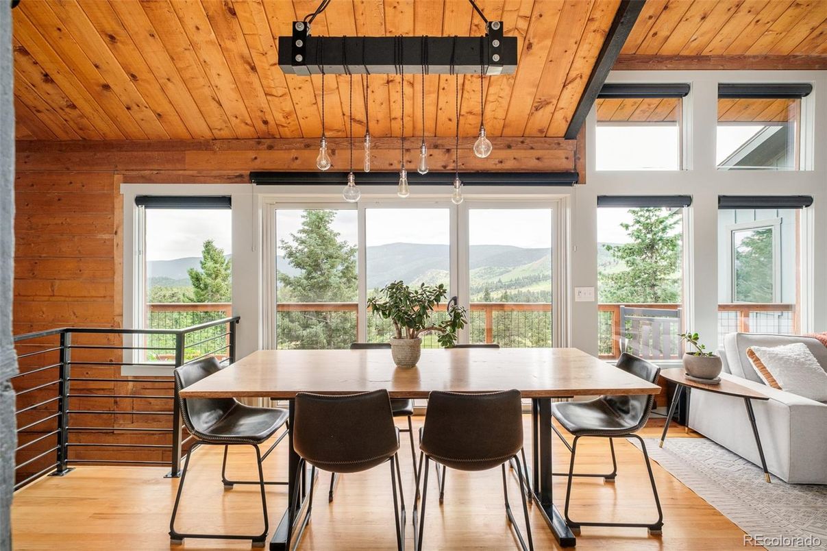 Dining room, Interior, Wooden Ceilings, Wood Texture Flooring, Wooden Walls