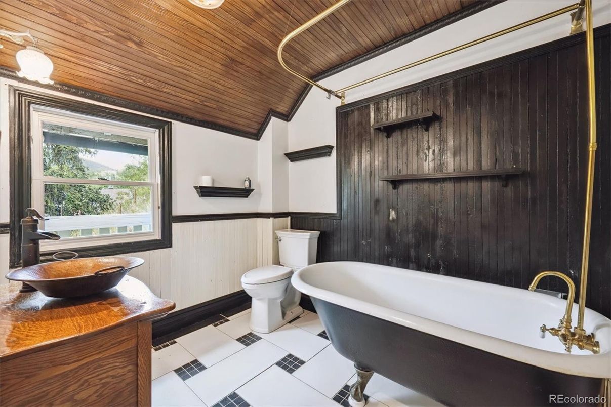 Bathroom, Free Standing Baths, Interior, Wooden Ceilings