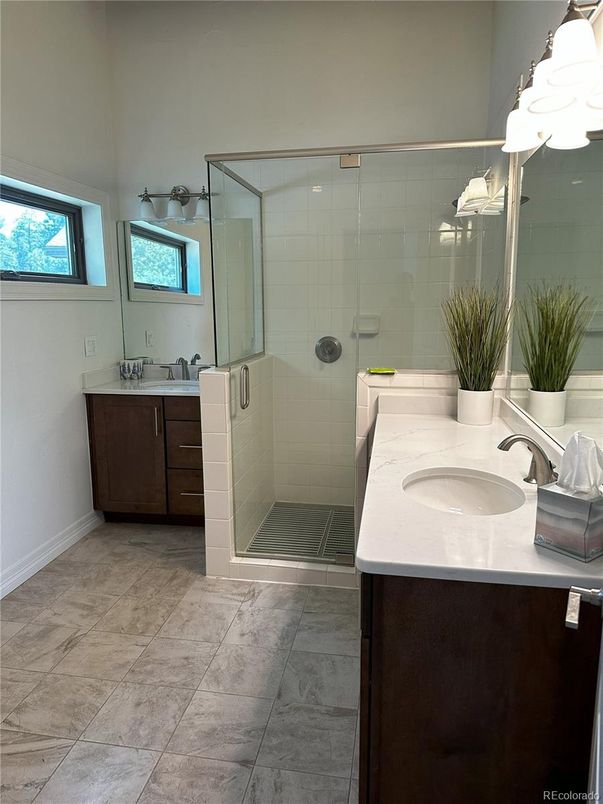 Bathroom, Dual Sink Vanities, Glass Shower, Interior