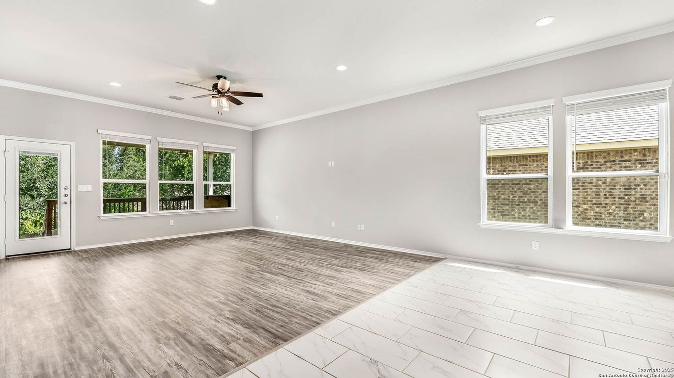 Empty room, Interior, Marble, Recessed Lighting, Wood Texture Flooring
