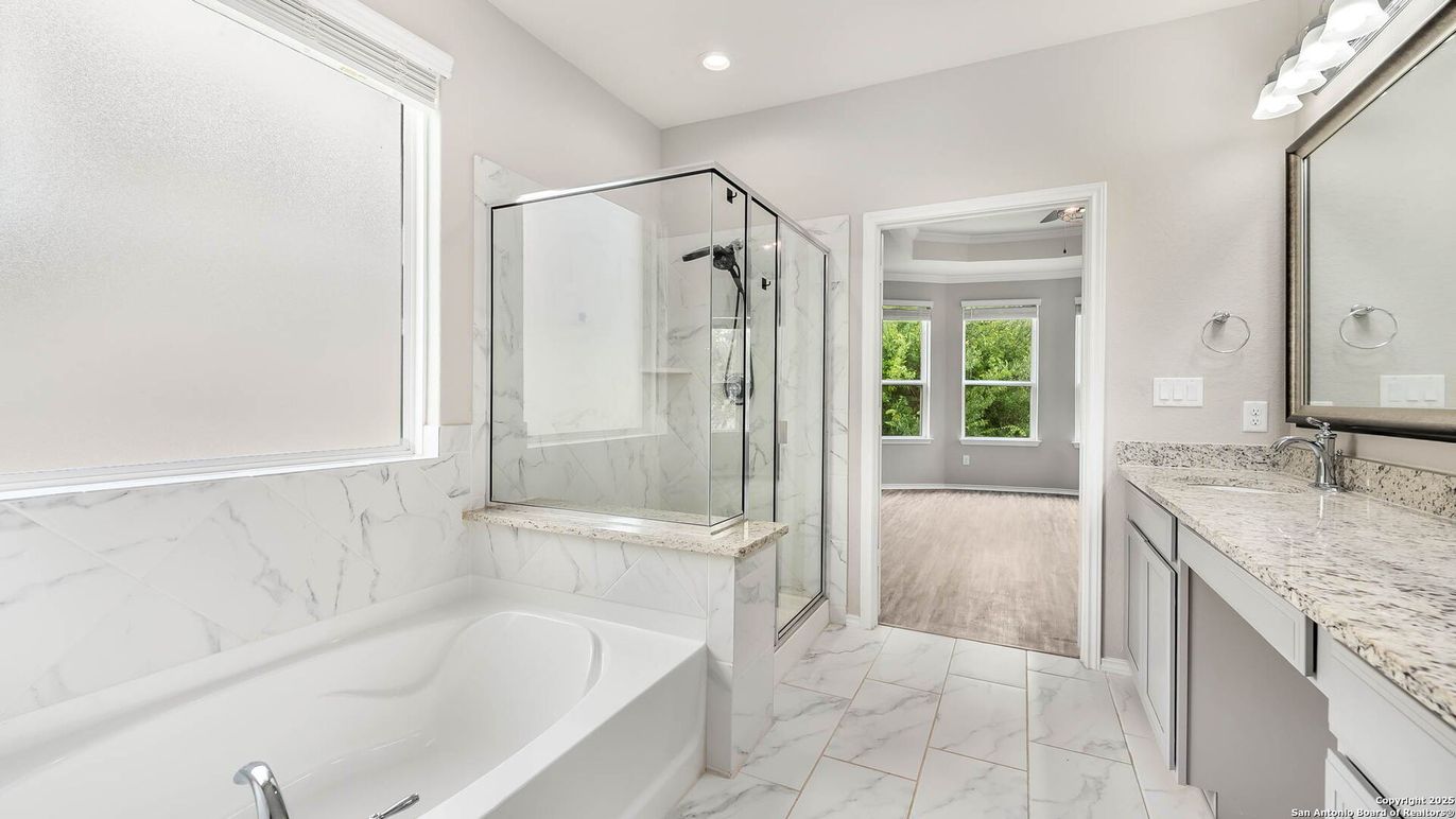 Bathroom, Glass Shower, Interior, Marble, Marble Walls, Recessed Lighting