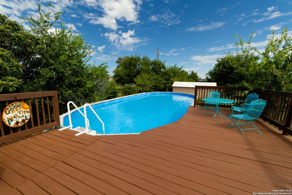 Exterior, Pool, Wood Texture Flooring