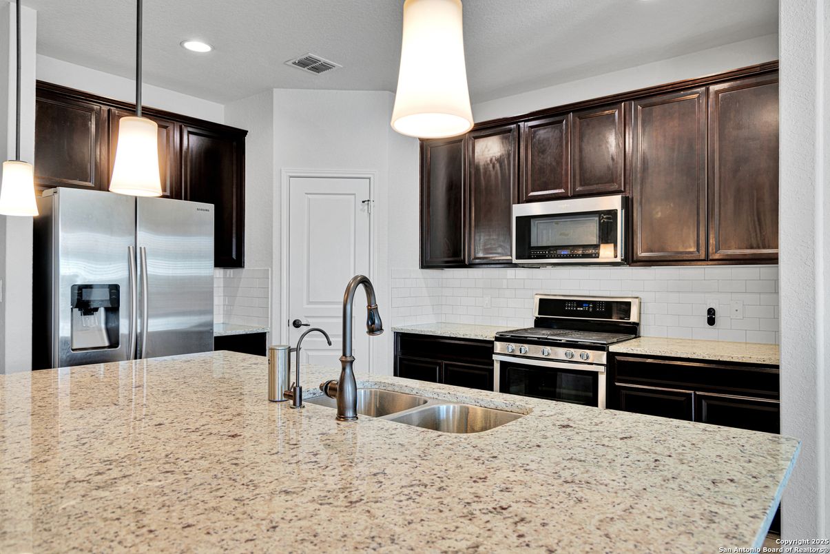 Interior, Kitchen, Pendant Lights, Recessed Lighting, Stainless Steel Appliances
