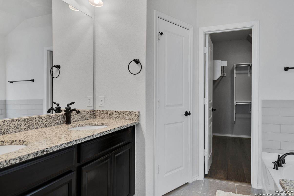 Bathroom, Dual Sink Vanities, Interior, Wood Texture Flooring