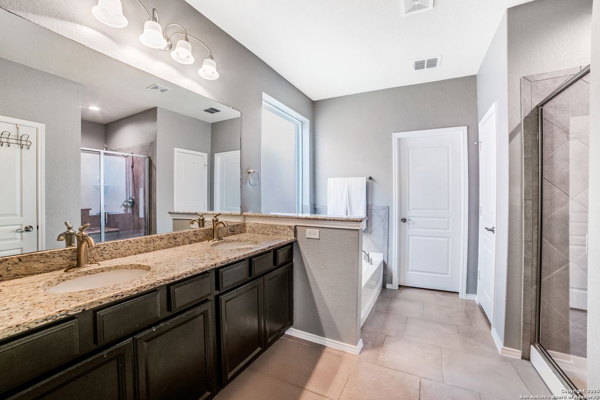 Bathroom, Dual Sink Vanities, Glass Shower, Interior