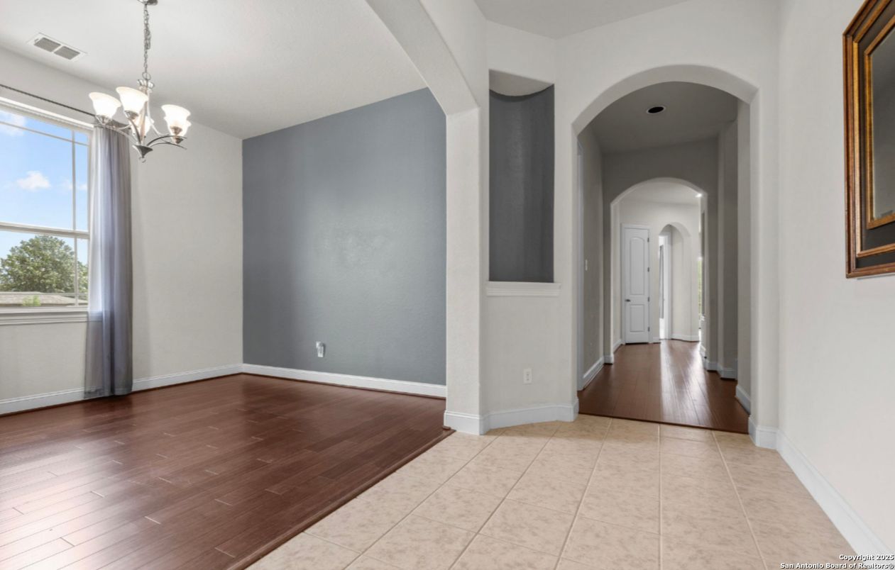 Chandelier, Empty room, Interior, Wood Texture Flooring