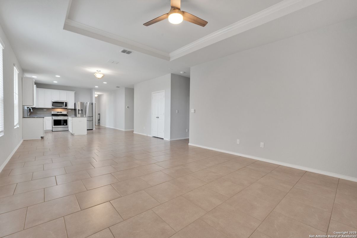 Empty room, Interior, Kitchen, Stainless Steel Appliances