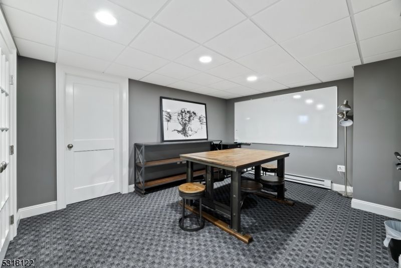 Dining room, Interior, Projection Screen, Recessed Lighting