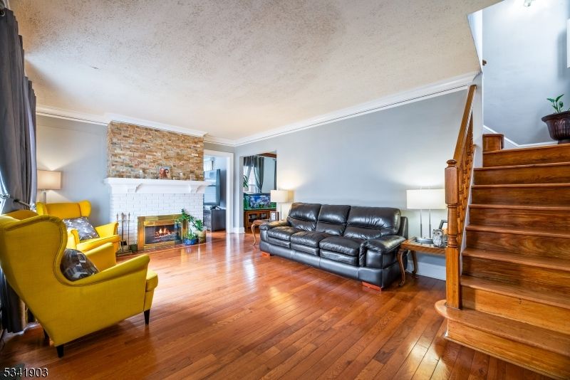 Fireplace, Interior, Living room, Stone Walls, Wood Texture Flooring