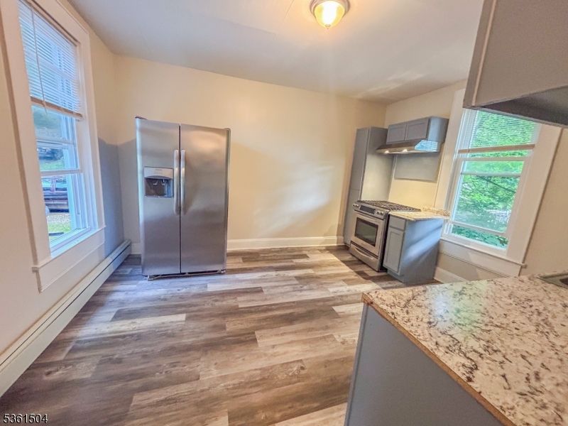 Interior, Kitchen, Stainless Steel Appliances, Wood Texture Flooring