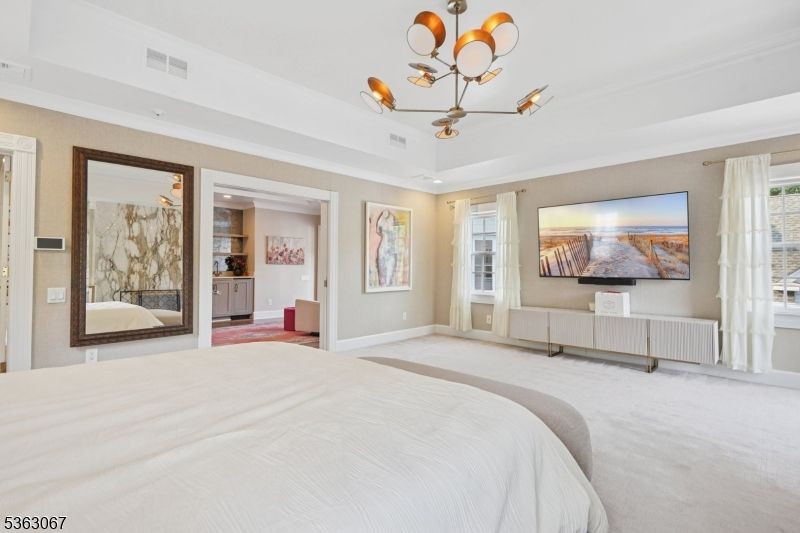 Bedroom, Chandelier, Interior, Recessed Lighting