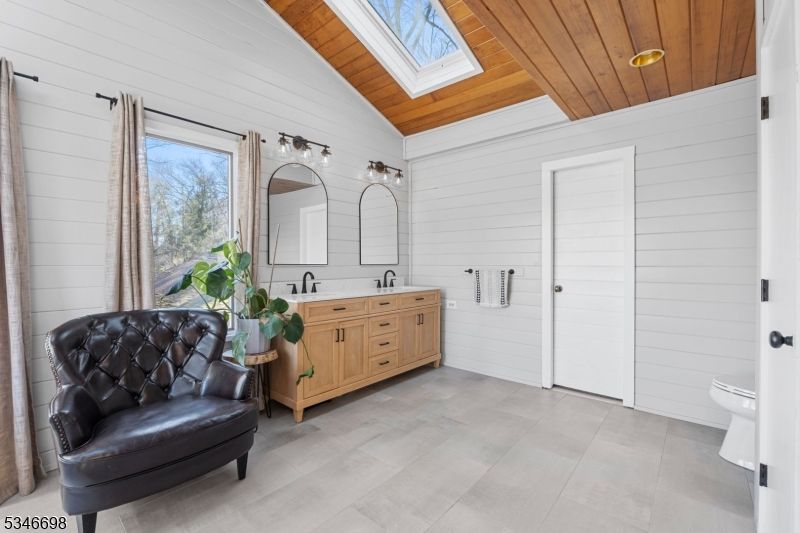 Bathroom, Dual Sink Vanities, Interior, Wooden Ceilings