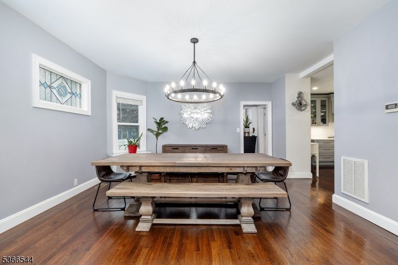 Chandelier, Dining room, Interior, Pendant Lights, Wood Texture Flooring