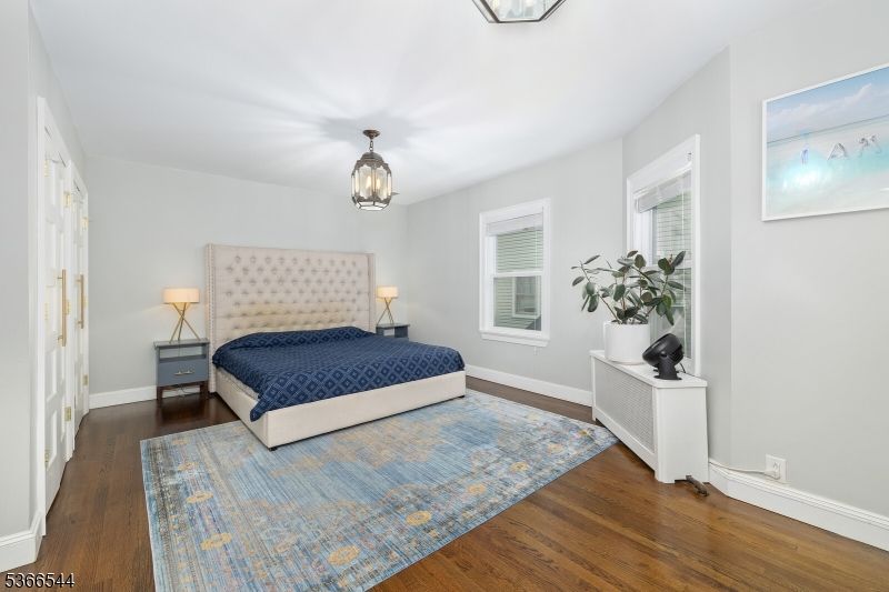 Bedroom, Interior, Pendant Lights, Wood Texture Flooring