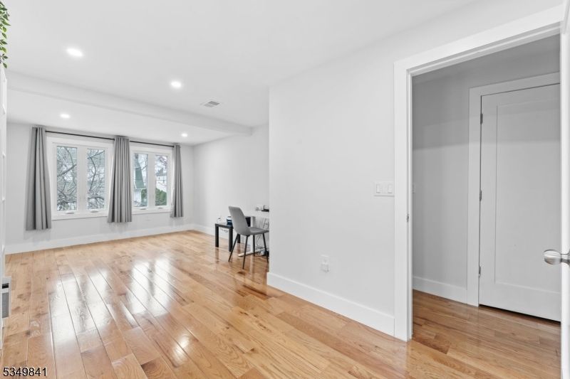 Dining room, Empty room, Interior, Recessed Lighting, Wood Texture Flooring