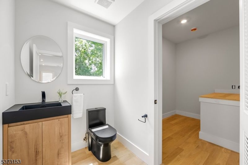 Bathroom, Interior, Recessed Lighting, Wood Texture Flooring
