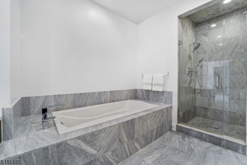 Bathroom, Glass Shower, Interior, Marble, Recessed Lighting