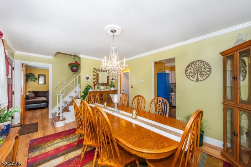 Chandelier, Dining room, Interior, Wood Texture Flooring