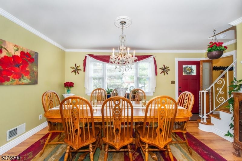 Chandelier, Dining room, Interior, Wood Texture Flooring