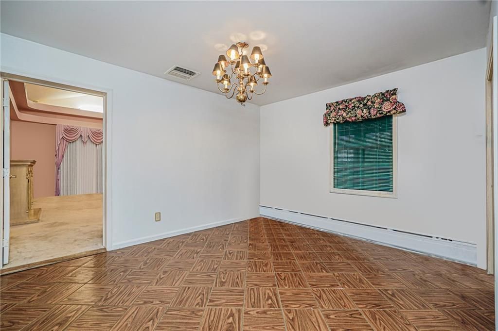 Chandelier, Empty room, Interior, Wood Texture Flooring
