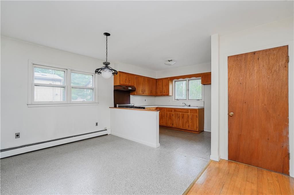 Interior, Kitchen, Pendant Lights, Wood Texture Flooring